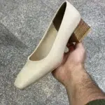 کفش زنانه پاشنه چوبی پنجه مربعی کد 21860