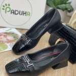 کفش زنانه مجلسی پاشنه 3 سانت جدید ترکیبی یراق دار کد 22607
